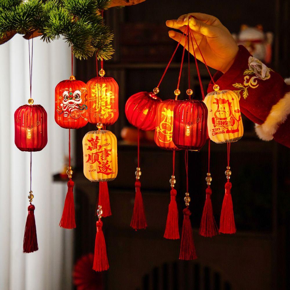 2026 Horse Year New Year Lantern Red Chinese Style Handheld Lantern Small Lanterns Tassel Lantern Hanging Ornament