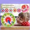 Wooden Clock For Kids Learn Time And Math With Colorful Model