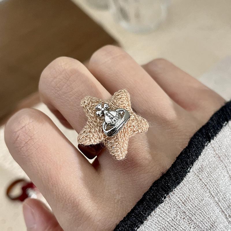 Women's Retro Star Acetate Planet Ring: Minimalist Design with High-End Luxury