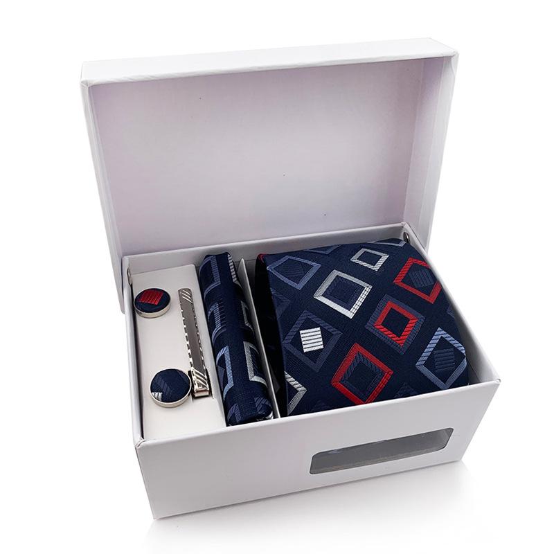 Men'S Tie Gift Box 6-Piece Set Tie Pocket Towel Scarf Cuff