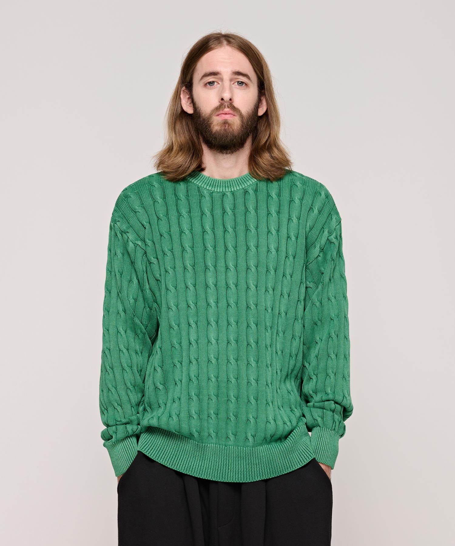 Cargo Bros Cb Pigment Cable Round Knit (Green) Free