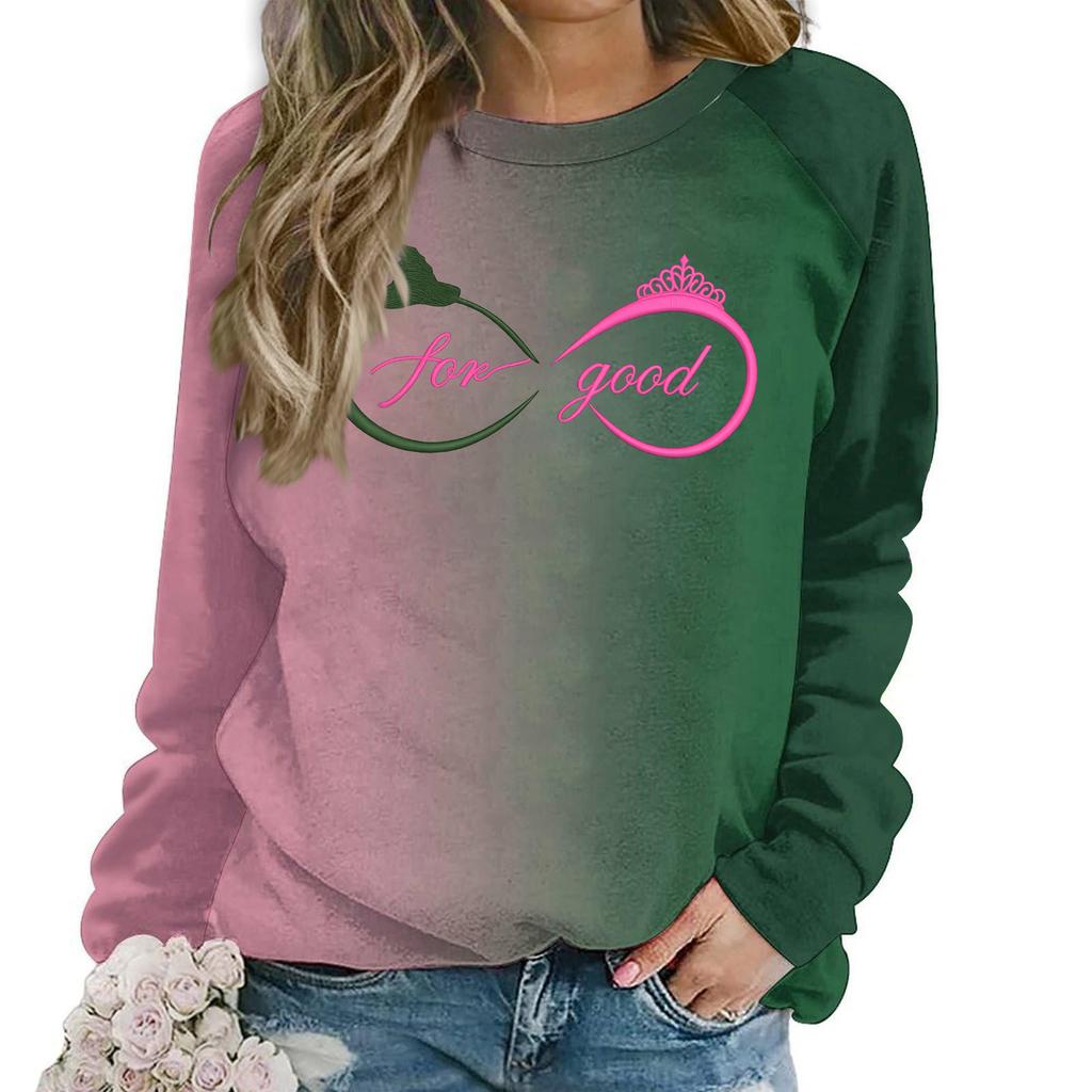 Women's Fashion Casual Long Sleeve Loose Printed Sweatshirt Top