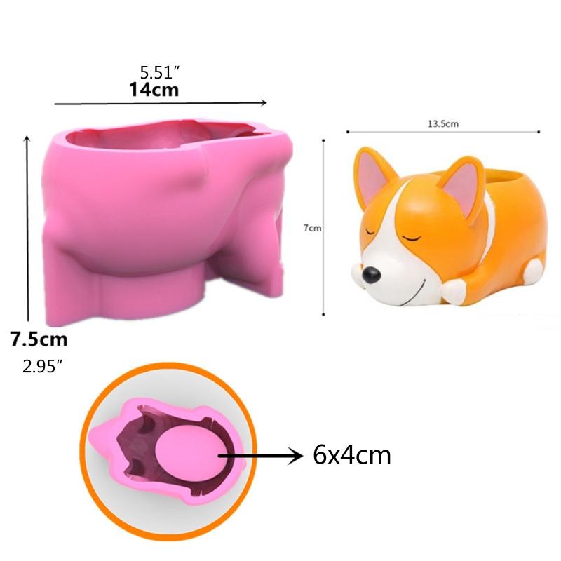 3D Animal Flower Pot Silicone Mold Succulent Planter Concrete Mold Frogs Concrete Cement Mold for DIY Pen Holder Home Decoration