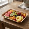 50PCS Waterproof Disposable Kraft Paper Food Plate Oil Proof Snack Tray  Picnic