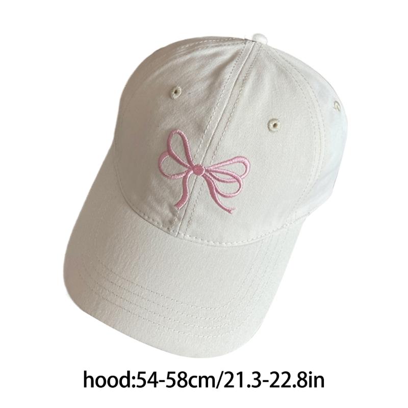 Embroidered Bowtie Hat PonytailHat Long Brims Baseball Hat Fashionable Sun Hat
