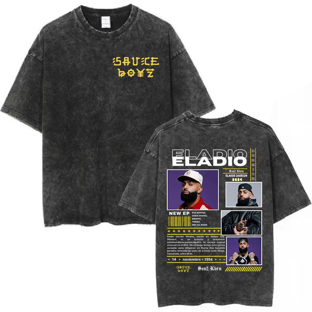 Alvaro Diaz Sayonara Album Vintage Washed T Shirts Mens Clothing Hip Hop Oversized Short Sleeve Tshirt Casual Cotton Tshirts