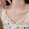 Korean Sweet Bowknot Titanium Steel High-End Clavicle Necklace for Women