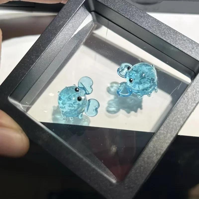 Creative Mini Pocket Goldfish Colored Glaze Transparent Lucky Bag Glass Figurines Handmade Home Decoration Accessories 2025 New