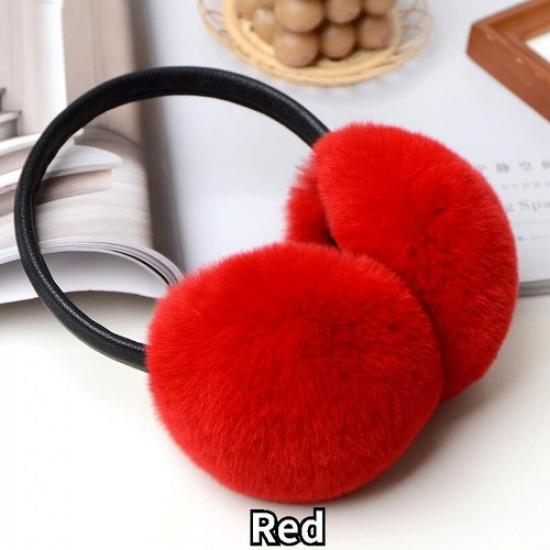 Women Warm Faux Rabbit Fur Earmuffs Plush Ski Ear Warmer Cover Earflap Winter