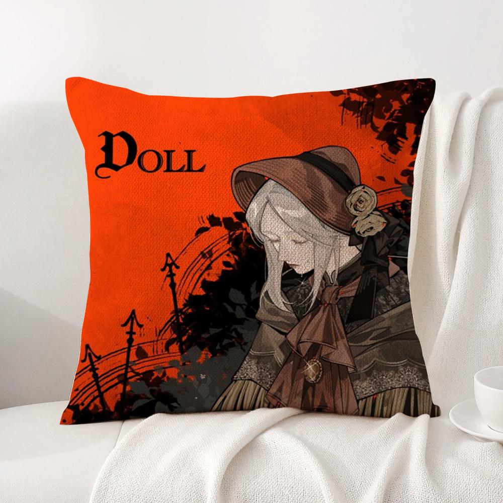 B-Bloodborne C-Classic Cushion Cover Summer Coolness Linen Fabric Double-Sided Printing Pillow Case Sofa Home Decor Gift