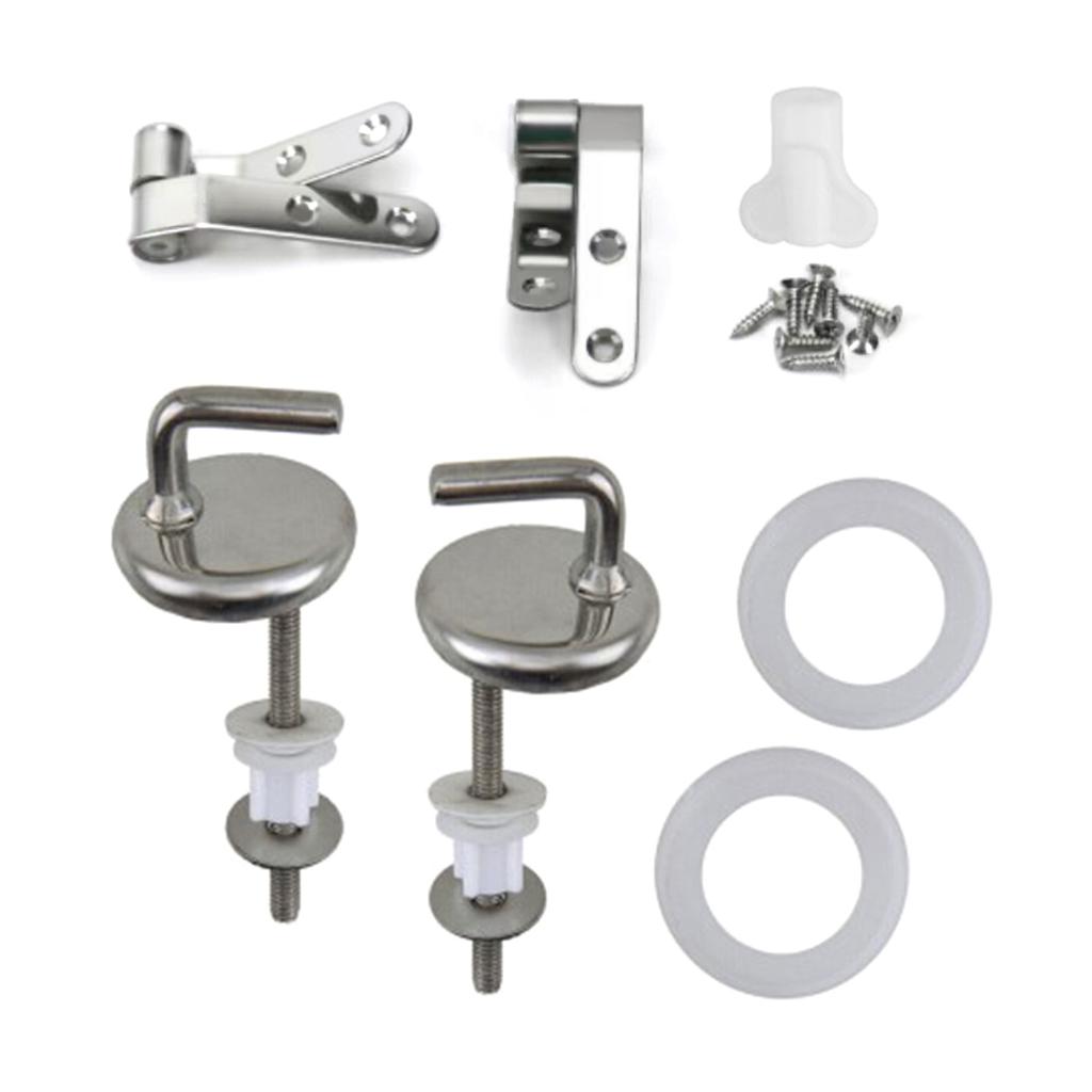 Stable Attachment Toilet Replacement Toliet Hinges/Screws Easy To Clean Toilet Hinges Set Reliable Support for Bathroom