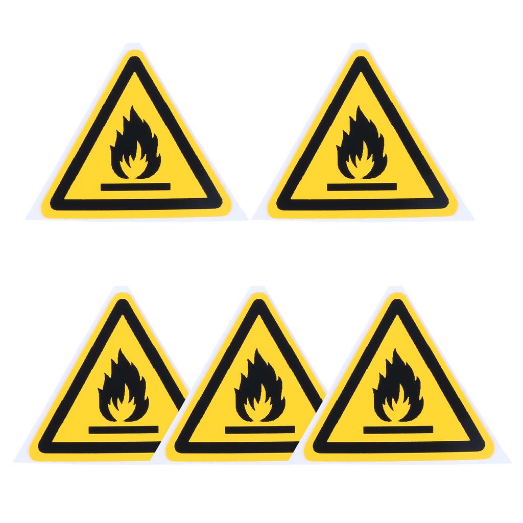 5Pc PVC Warning Signs Sticker Logo Security Safety Labels Water-Resistant Oil-Proof Warning Tag Wall Machine Sticker 25/50/100mm