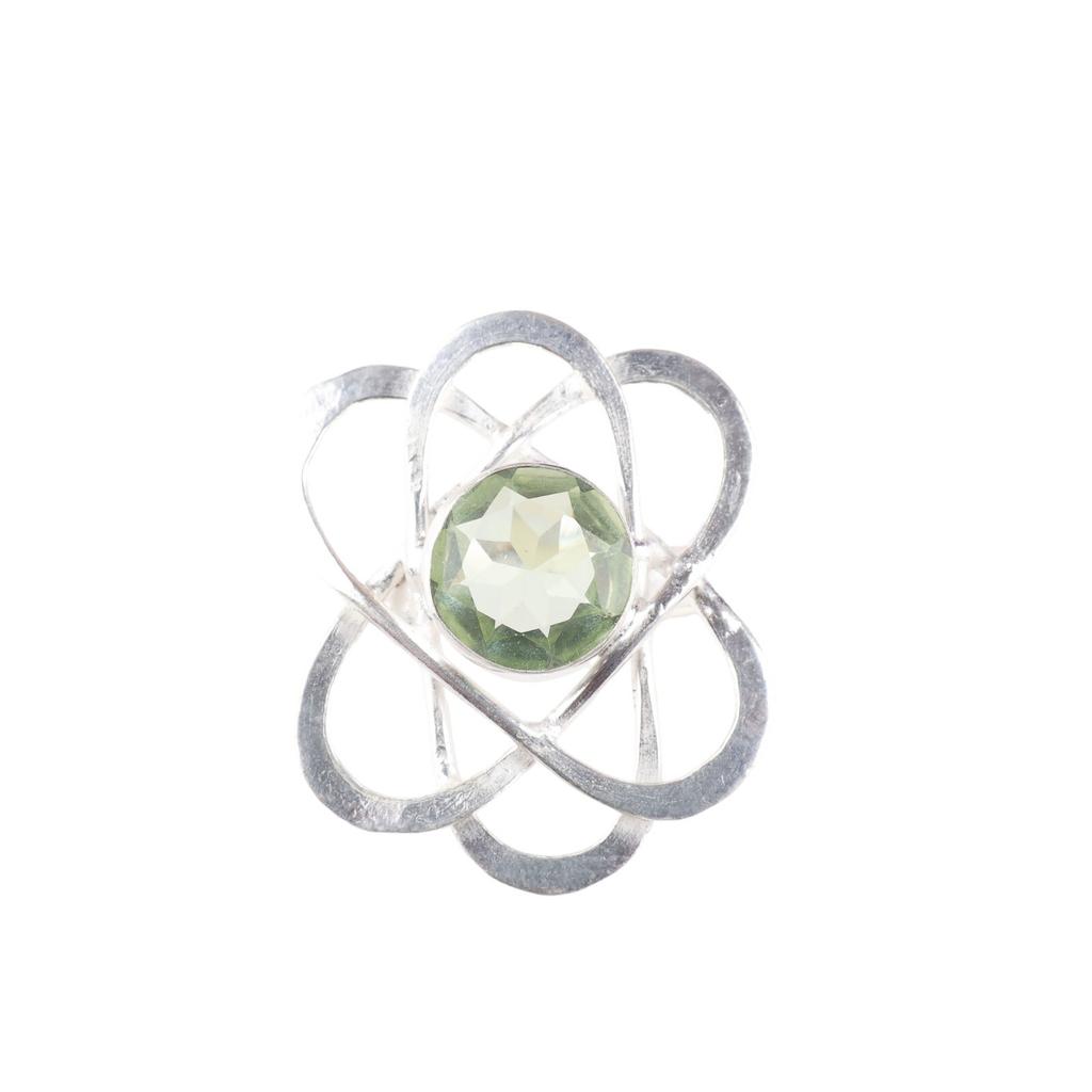 Green Amethyst Gemstone 925 Sterling Silver Jewelry Handmade Ring For Wedding RR-21-21