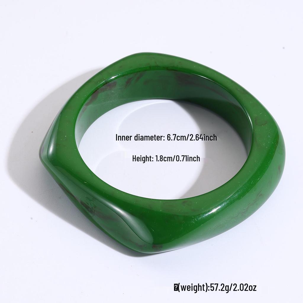 Bracciale Ovale in Resina Semitrasparente High-End Retro Europeo e Americano per Ragazze
