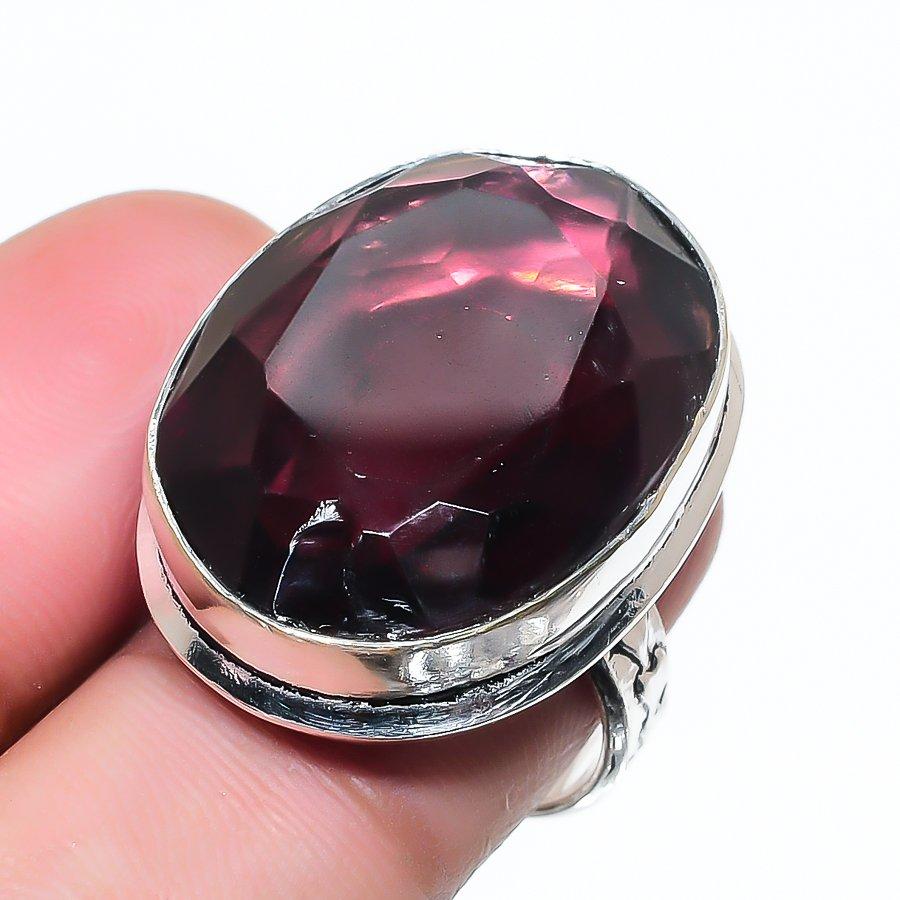 Natural Amethyst Gemstone Handmade 925 Sterling Silver Jewelry Ring Size 5 AR-17215