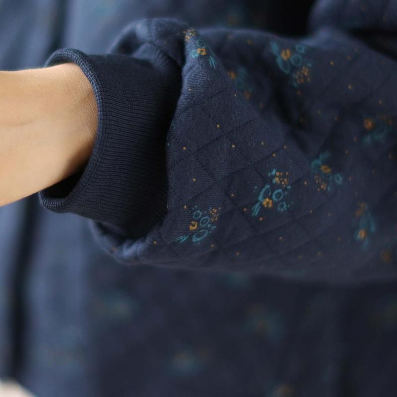 Round Neck Button-down Long-sleeved Cardigan Jacket with Printed Contrasting Colors Fashionable Casual Loose Top for Women