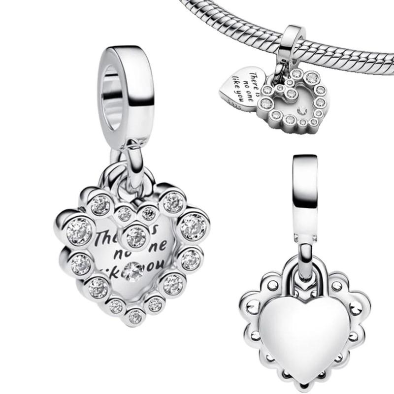 Ny Koppar Rosa Blomster Hängande Berlock Fjäril Hjärta Blomma Ros Fågel Pärla För Halsband Diy Armband Fint Smycke