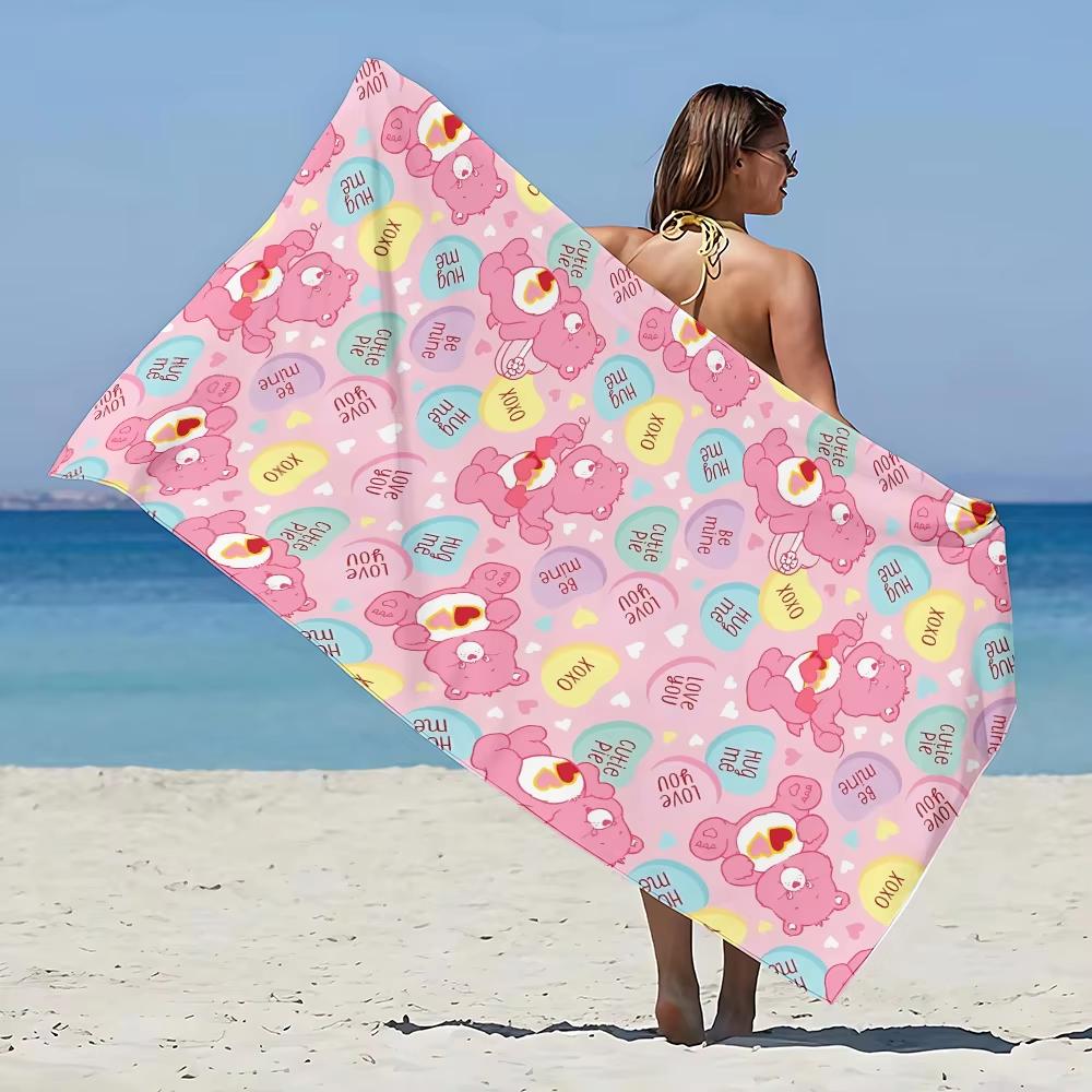 

Cartoon cute C-Care B-Bears Beach Towel Microfiber Sand Free Quick Dry Soft Sandproof Pool Towels Gift for Travel Shower W40*H60(CM)