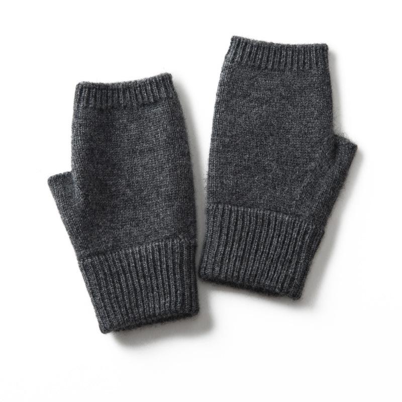 Autumn & Winter 100% Pure Cashmere Fingerless Gloves for Cold Protection