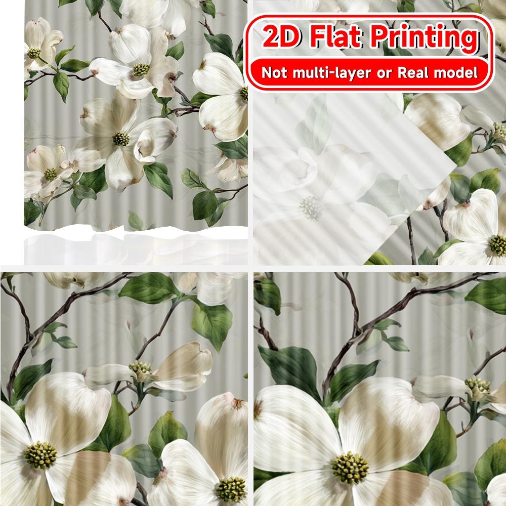 2D Flat Printing  2pcs Floral Cascade Fashionable Modern Curtains Yarn Curtains Decorations Inside Use for Bedroom   Living Room