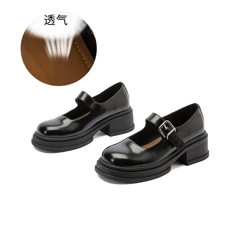 Sheepskin pad Mary Jane shoes women's 2025 spring new shallow mouth single shoes retro British style women's shoes versatile small leather shoes