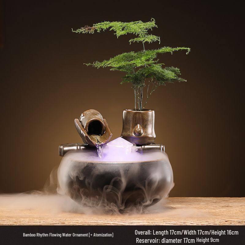 Керамический фонтанчик для воды HANDUNYOU Bamboo Serenity