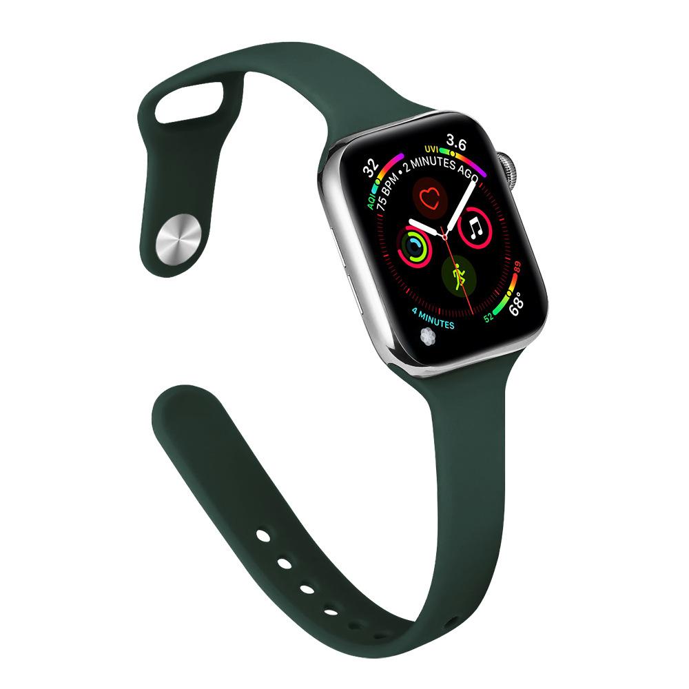 Slim Waist Silicone Watch Strap for Apple Watch Series 1-12, Ultra 1-3, SE3