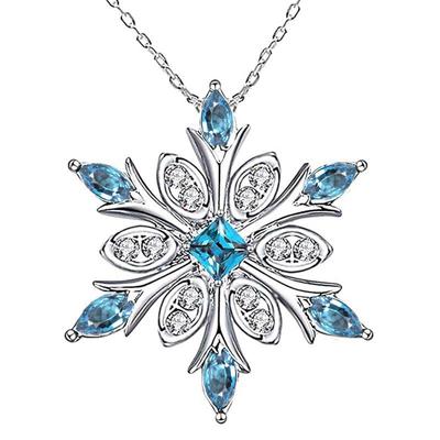 Collana Fiocco di Neve Cao Shi: Ciondolo Inlaid con Zirconi, Stile Giapponese e Coreano, Elegante Design Invernale, Gioielli di Moda da Donna per Natale.