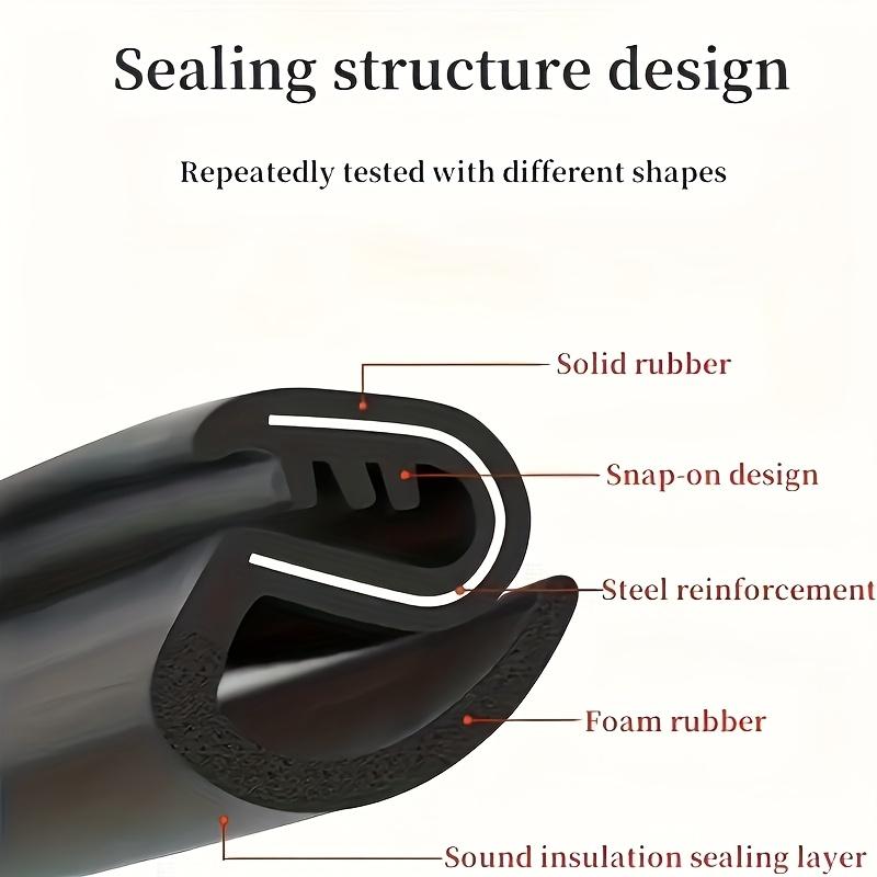 2PCS Car Door Edge Seal 80CM Strip Car B-pillar Sealing Strip with Steel Weatherstrip Waterproof Soundproof Auto Sealant Strips