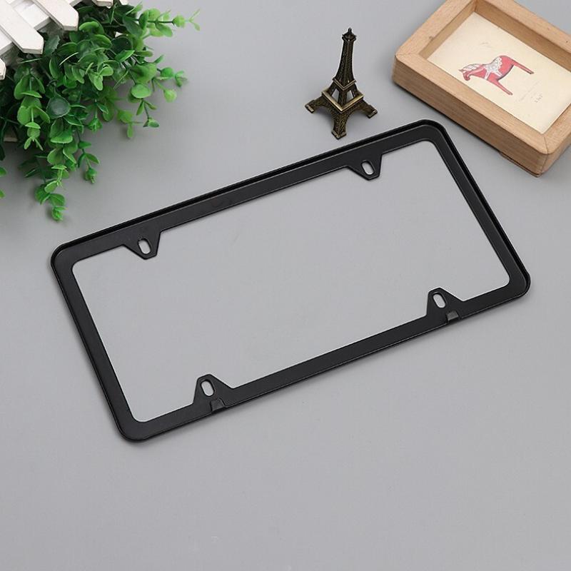 4 Holes Stainless Steel License Plate Frames 2 PCS Car Licence Plate Covers Slim Design With Bolts Washer Caps For US Vehicles License Plate Covers
