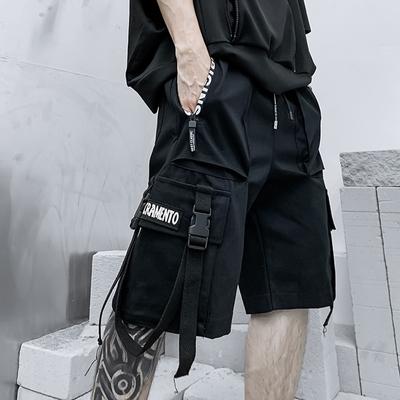 Short Cargo pour hommes, pantalon d'été, mode Harajuku, Streetwear, Hip Hop, Punk, ruban, Techwear, vêtements militaires de Sport, 2021