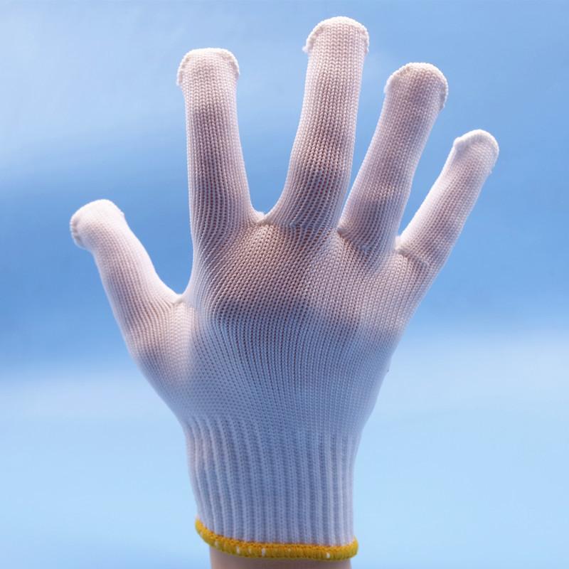 700G point plastic non-slip labor insurance gloves, all-finger nylon dispensing 10 pins, encryption thickened wear-resistant work tug of war man