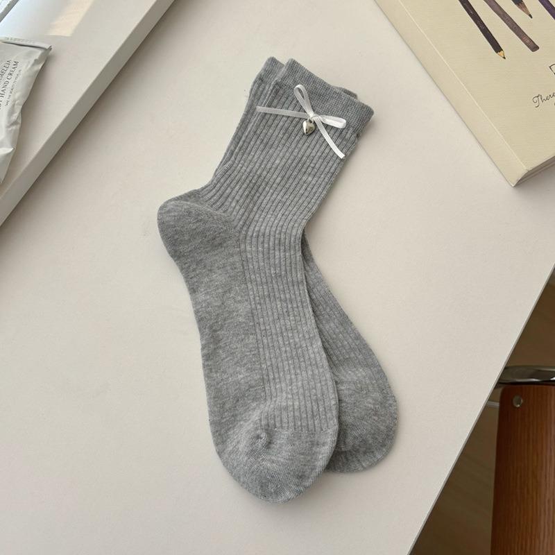 5 Pairs of Women's Spring and Summer Fashionable Cotton Bow Bell Accessories and Socks