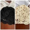 Bohemian Style Hollowed Out Beanie Cap Handmade Woven Cap Retro Crochet Flower Knitted Hat  Outdoor
