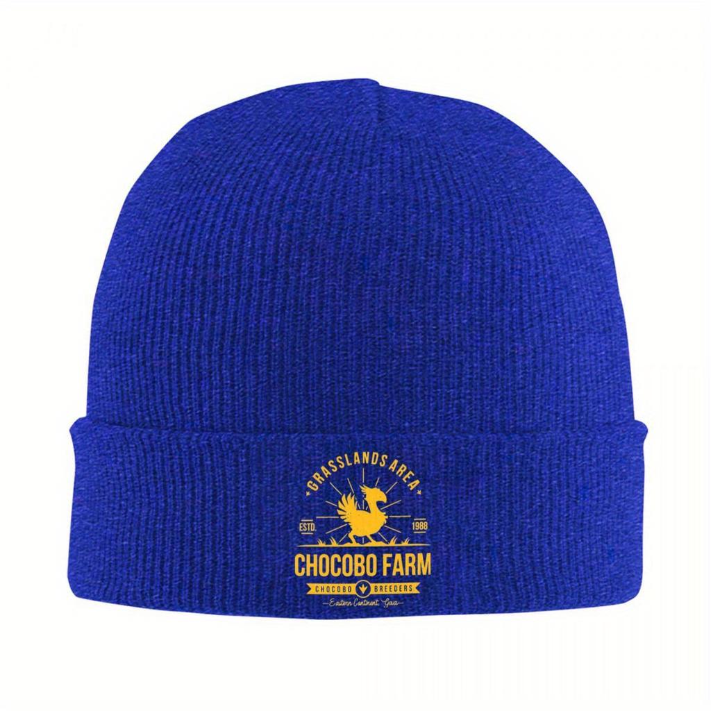 Chocobo Farm Final Fantasy Knitted Hat for Women Unisex Skullies Beanies Autumn Winter Hat Acrylic Video Game Hip Hop Melon Cap