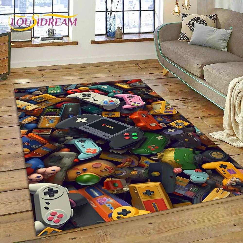 Retro-GamePad, Spielekonsole, Game Boy, Cartoon-Teppich für Schlafzimmer, Wohnzimmer, Sofa-Dekoration, große Deko-Bodenmatte für Kinder