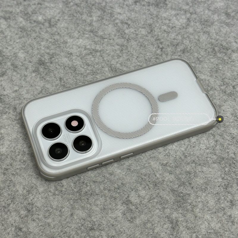 Pour Xiaomi 17 Coque Pour MagSafe Magnétique Texture Granulée Mate Transparente Housse de Téléphone Pour Mi 17 Coque Simple Pare-chocs Anti-poussière