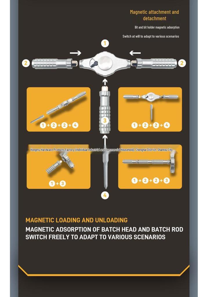 39-in-1 Multi-functional S2 Steel Ratchet Screwdriver & Wrench Set