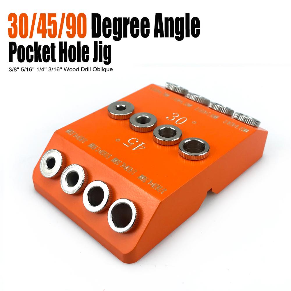 30/45/90°Angle Drill Guide for Angled/Straight Holes 4 Sizes Drill Jig for Cable Railing Drill Template Block with Bubble Level