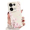 Rosa Pfirsichblüten Blumenmuster Hülle Für Xiaomi 14T 13T 11T Pro Funda Redmi Note 14 13 12 11 Pro 5G 4G Lederstruktur Silikonabdeckung