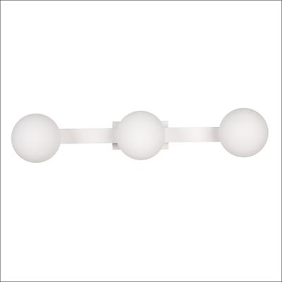 Modern White Wall Lamp LED Variable Color Strip 9W + 3Xg9 White Glass Spheres For Bathroom Magnet Milagro