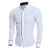 Men's Korean Style Slim Fit Long Sleeve Shirt - Casual Solid Color, New Spring Arrival