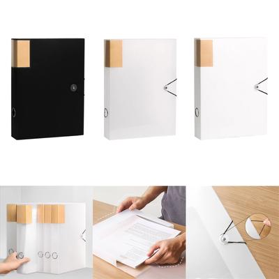 File Folder Organizer Plastic Storage File Box Archives Case Document Storage Box Elastic String Lock for School Office