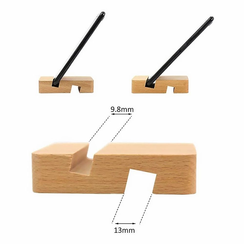 Holder Double Slot Slot Wood Bracket Desk Tablet Stand Wooden Phone Holder Mobile Phone Holder