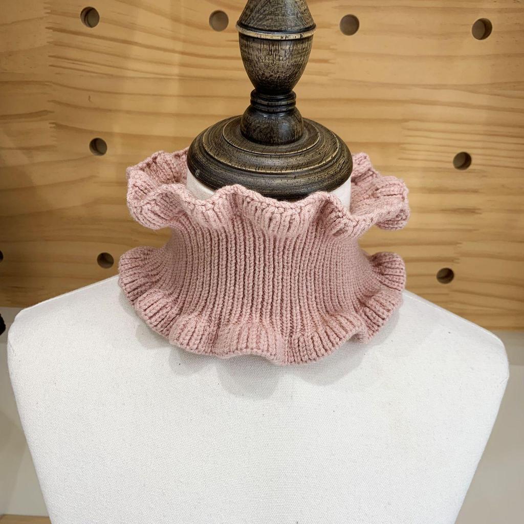 Dongdaemun Ruffle Knit Faux Collar - Woolen Neck Warmer