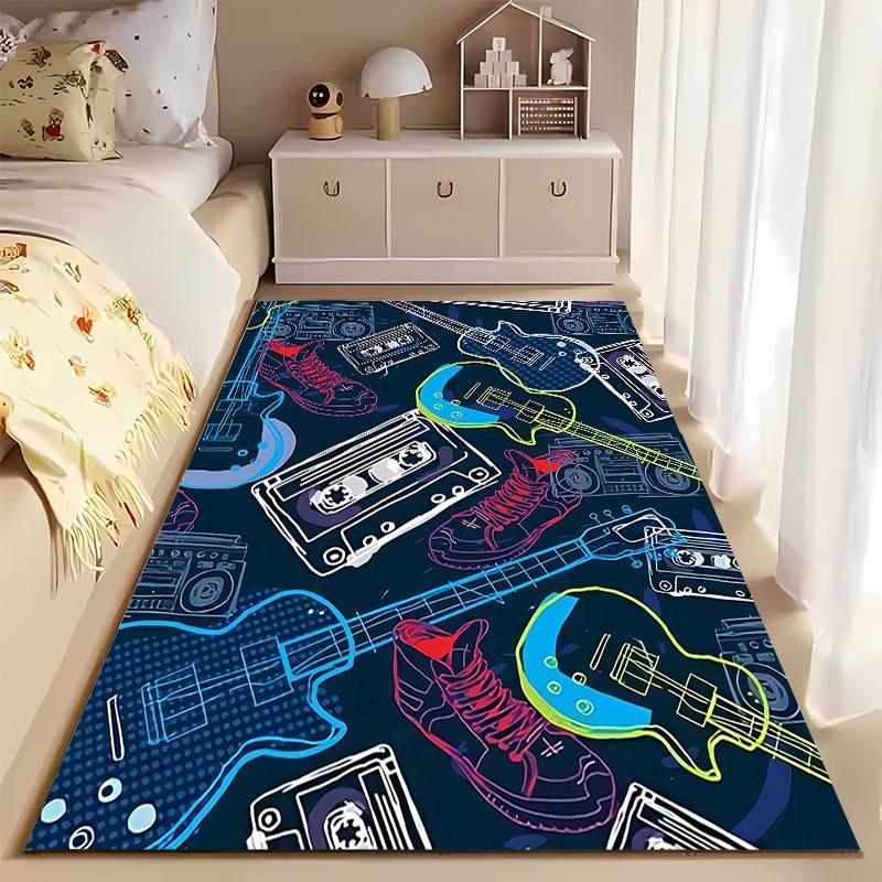 Retro Music and Guitar Pattern Suitable As a Non-slip Mat for the Living Room or Bedroom Sofa