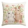 Vikama Easter Pillowcase Throw Pillow Covers Bunny Print Cushion Cover Sofa Decorations Pink Linen Pillow Case Home Pillowslip