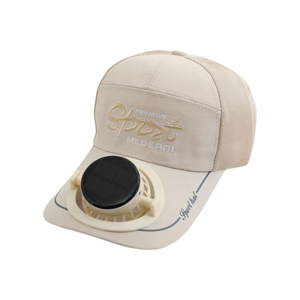 

Duck Tongue USB Charging Fan Hat Polyester Sun Protection Hat Outdoor Activities бежевий