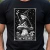 The Wizard Frog Tarot Card Shirt, Cottagecore Toad T-Shirt, Dark Academia Mushroom Graphic Top, Witchy Magic Nature Gift for Men