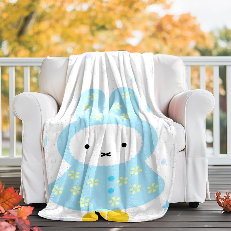 Miffy printed blanket—lightweight,soft,warm;versatile blanket all seasons—perfect as &air-conditioning throw,nap blanket